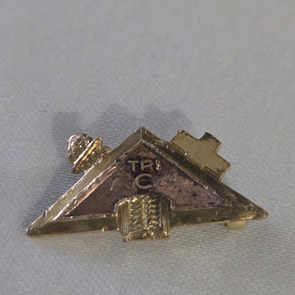 Vintage Gold Pyramid Lapel Pin - Religious/Fraternity